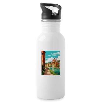 Vérone Italie Décoration Vintage Voyage Affiche WPA - Gourde avec paille intégrée - blanc - Droite