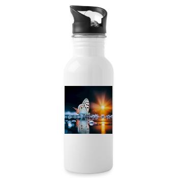 Moth - Water bottle with straw - white - Right