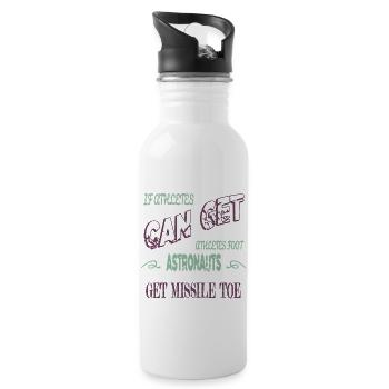 Bday Telescope Geek Planets Astronomy Tshirt - Water bottle with straw - white - Right