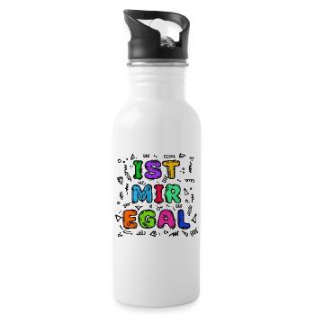 I don't care chill statement indifferent - Water bottle with straw - white - Right