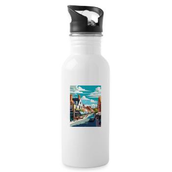 Sandwich England Kent Vintage Travel Poster WPA - Water bottle with straw - white - Right
