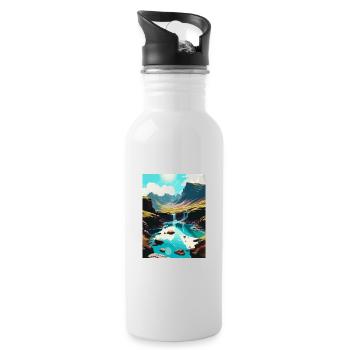 Isle Of Skye Scotland Vintage Travel Poster WPA - Water bottle with straw - white - Right