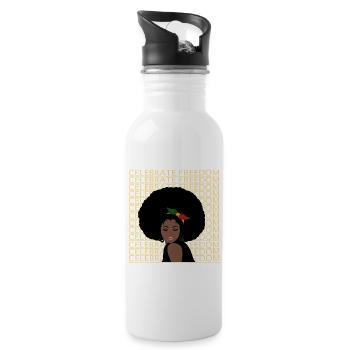 Juneteenth Freedom Day - Water bottle with straw - white - Right
