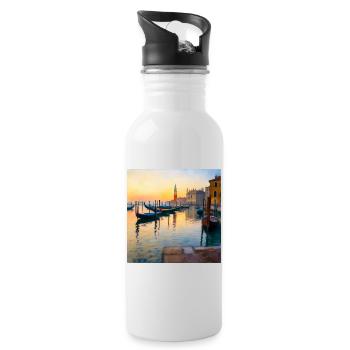Venedig - Trinkflasche mit integriertem Trinkhalm - Weiß - Rechts