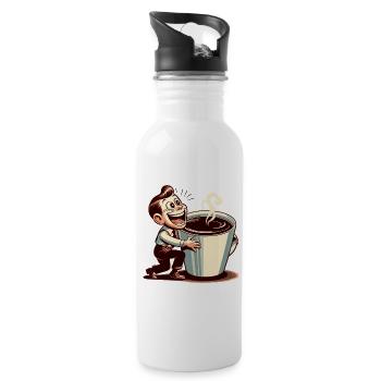 a giant coffee cup - Water bottle with straw - white - Right