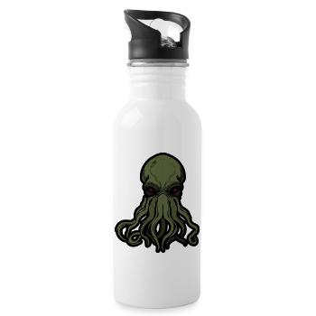 Cthulhu! Die Sterne haben endlich recht! - Trinkflasche mit integriertem Trinkhalm - Weiß - Rechts