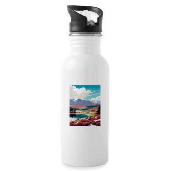 Cairngorms Scotland Vintage Travel Poster Souvenir - Water bottle with straw - white - Right