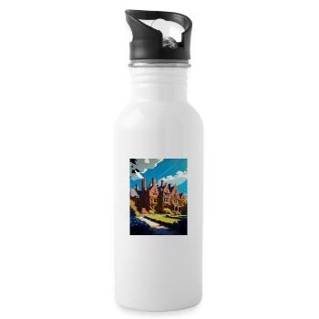 Chartwell Decoration Vintage Travel Poster WPA Art - Water bottle with straw - white - Right