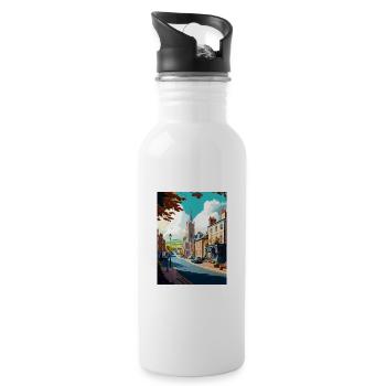 Ulverston Decoration Vintage Travel Poster WPA Art - Water bottle with straw - white - Right