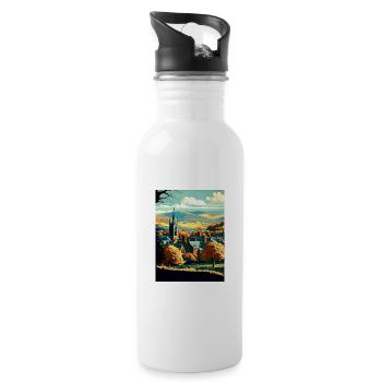 Tolles Malvern England Vintage Reiseposter WPA - Trinkflasche mit integriertem Trinkhalm - Weiß - Rechts