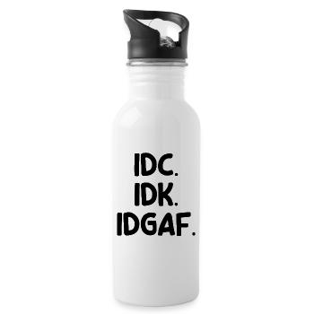 Ist Mir Wurscht Statement Egal Haltung - Trinkflasche mit integriertem Trinkhalm - Weiß - Rechts