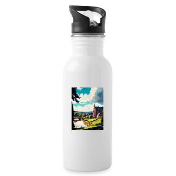 Inverness Schottland Vintage Reiseposter Souvenir - Trinkflasche mit integriertem Trinkhalm - Weiß - Rechts