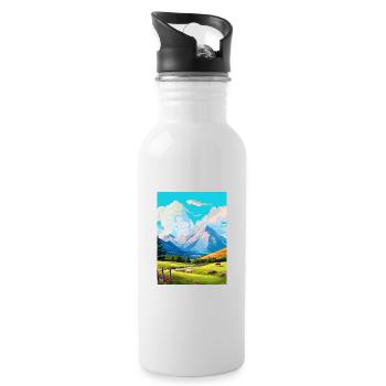 Ben Nevis Scotland Vintage Travel Poster Souvenir - Water bottle with straw - white - Right
