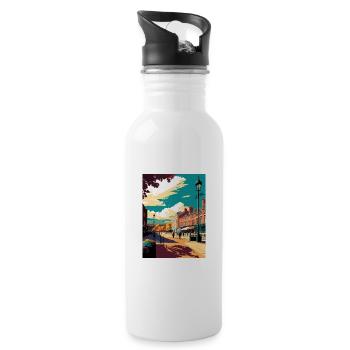 Penrith Dekoration Vintage Reise Poster Souvenir - Trinkflasche mit integriertem Trinkhalm - Weiß - Rechts