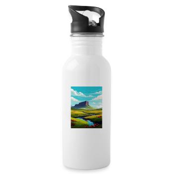 Ben Bulben Irlande Affiche de voyage vintage souvenir - Gourde avec paille intégrée - blanc - Droite