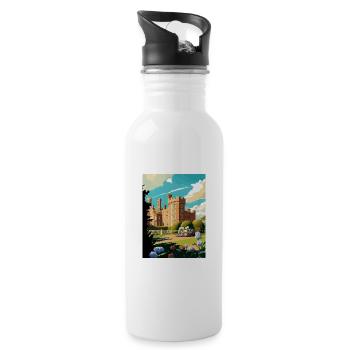 Walmer England Kent Vintage Travel Poster Souvenir - Water bottle with straw - white - Right