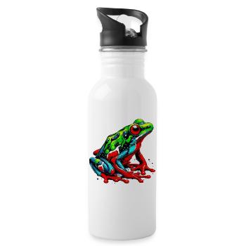 Frosch - Trinkflasche mit integriertem Trinkhalm - Weiß - Rechts