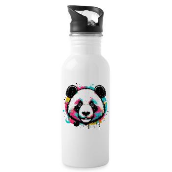 Panda - Water bottle with straw - white - Right