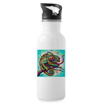 Chameleon - Water bottle with straw - white - Right