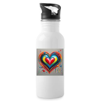 A Radiant Heart - Water bottle with straw - white - Right