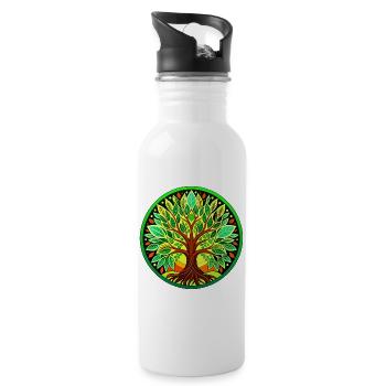 Arbre de vie - Gourde avec paille intégrée - blanc - Droite