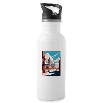 Syracuse New York State Vintage Reiseposter WPA - Trinkflasche mit integriertem Trinkhalm - Weiß - Rechts