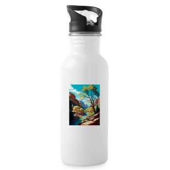 Oak Creek Canyon Arizona Vintage Reiseposter WPA - Trinkflasche mit integriertem Trinkhalm - Weiß - Rechts