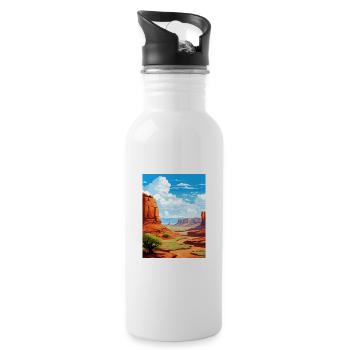 Canyonlands National Park Vintage Travel Poster - Water bottle with straw - white - Right