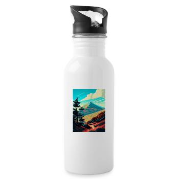 Mont Tamalpais Californie Vintage affiche de voyage - Gourde avec paille intégrée - blanc - Droite