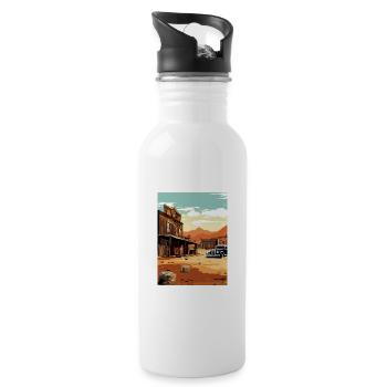 Goldfield Ghost Town Nevada Vintage Travel Poster - Water bottle with straw - white - Right