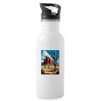 Lost Dutchman State Park Arizona Travel Poster - Water bottle with straw - white - Right