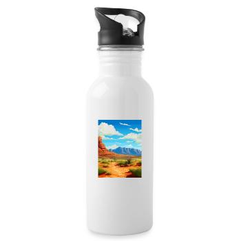 Guadalupe Mountains National Park Travel Poster - Water bottle with straw - white - Right