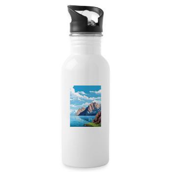 Parc national des fjords de Kenai Alaska affiche de voyage - Gourde avec paille intégrée - blanc - Droite