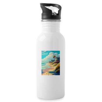Affiche de voyage Vintage de Salt Creek Beach en Californie - Gourde avec paille intégrée - blanc - Droite