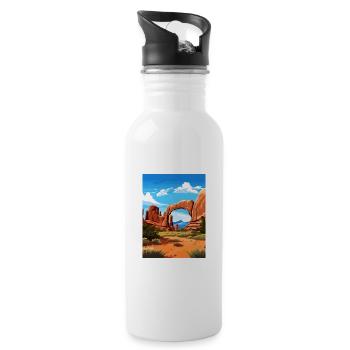 Parc national des Arches Utah Affiche de voyage Vintage - Gourde avec paille intégrée - blanc - Droite