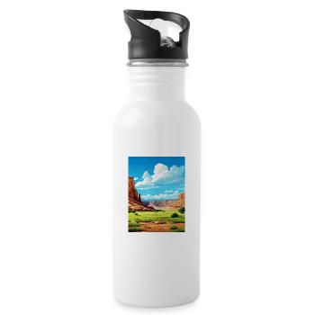 Capitol Reef National Park Vintage Reiseposter - Trinkflasche mit integriertem Trinkhalm - Weiß - Rechts
