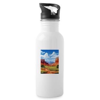 Capitol Reef National Park Affiche de voyage Vintage - Gourde avec paille intégrée - blanc - Droite