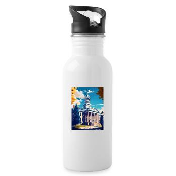 State College Pennsylvania Vintage-Reiseposter - Trinkflasche mit integriertem Trinkhalm - Weiß - Rechts