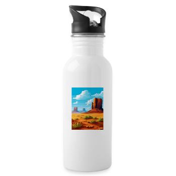 Monument Valley Arizona Wüste Reiseposter - Trinkflasche mit integriertem Trinkhalm - Weiß - Rechts