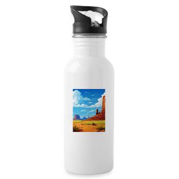 Monument Valley Arizona Wüste Reiseposter - Trinkflasche mit integriertem Trinkhalm - Weiß - Rechts