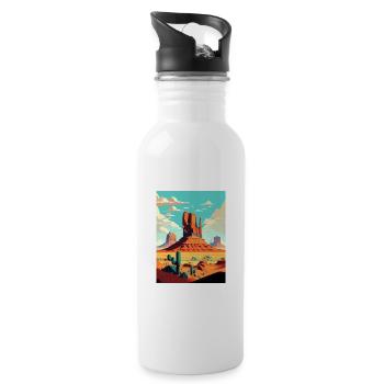 Monument Valley Arizona Wüste Reiseposter - Trinkflasche mit integriertem Trinkhalm - Weiß - Rechts