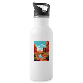 Caprock Canyons State Park Texas Reiseposter - Trinkflasche mit integriertem Trinkhalm - Weiß - Rechts