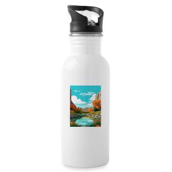 Garner State Park Parkwall Texas Reiseposter - Trinkflasche mit integriertem Trinkhalm - Weiß - Rechts