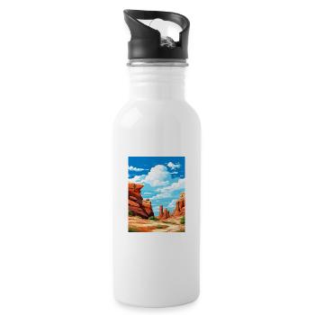 Escalante grand Utah Vintage voyage affiche WPA Art - Gourde avec paille intégrée - blanc - Droite