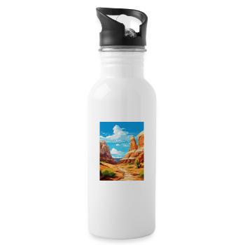 Escalante grand Utah Vintage voyage affiche WPA Art - Gourde avec paille intégrée - blanc - Droite