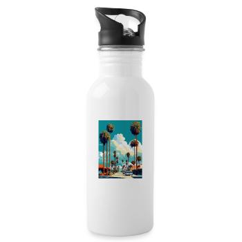 Santa Ana Kalifornien Vintage Reiseposter WPA Kunst - Trinkflasche mit integriertem Trinkhalm - Weiß - Rechts