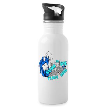 surfer fans unique designs - Water bottle with straw - white - Right