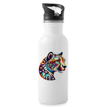 Gepard - Trinkflasche mit integriertem Trinkhalm - Weiß - Rechts