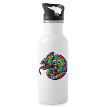 Caméléon - Gourde avec paille intégrée - blanc - Droite
