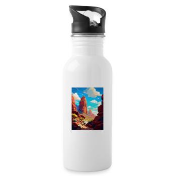 Red Rock Arizona Vintage voyage affiche Souvenir - Gourde avec paille intégrée - blanc - Droite